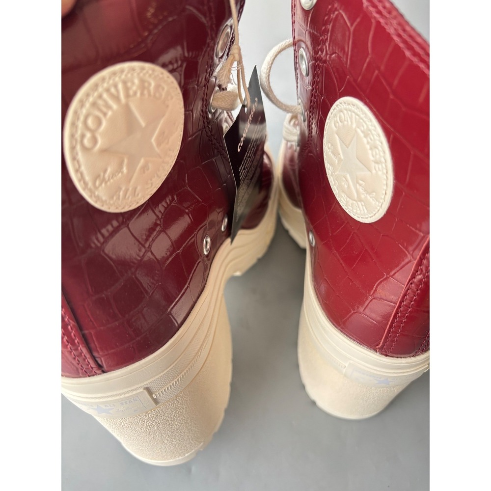 Converse Chuck Taylor All Star GR82 Dark Cherry Croc Leather Heel Boots A07657C - Picture 6 of 11